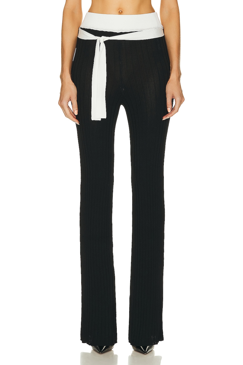 Image 1 of REMAIN Knit Straight Pants in Black Combo