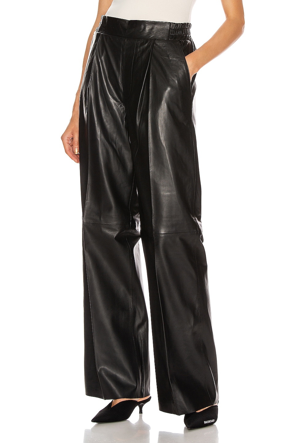 Image 1 of REMAIN Duchesse Leather Pant in Black