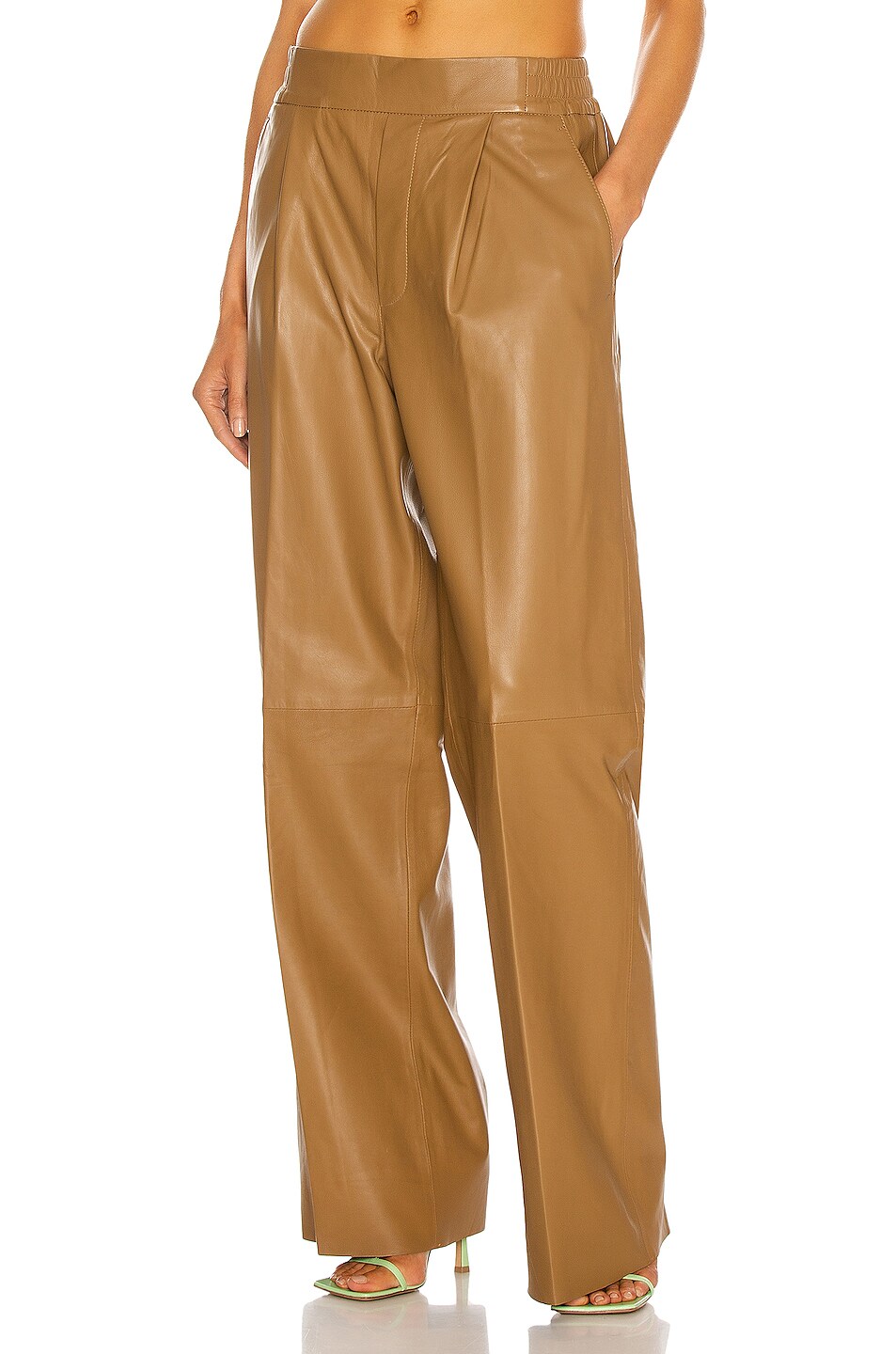 Image 1 of REMAIN Duchess Leather Pant in Camel