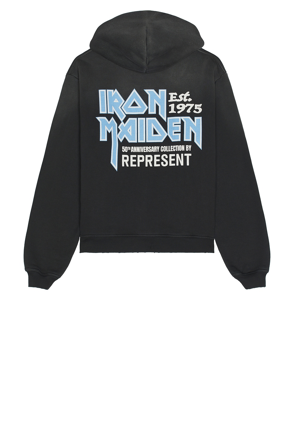 Image 1 of REPRESENT x Iron Maiden Anniversary Hoodie in Stained Black