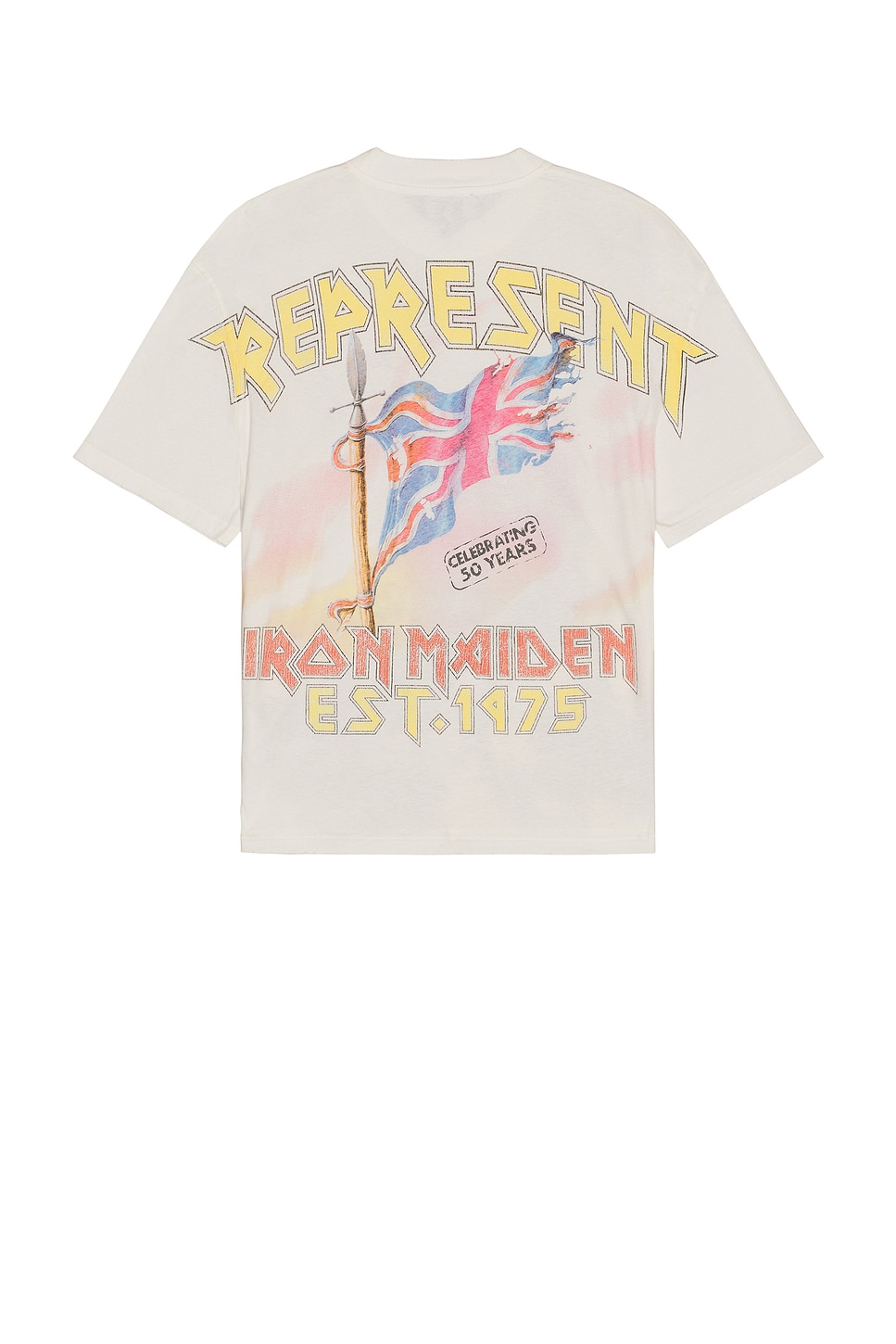 Represent X Iron Maiden Steed Tee In Neutral