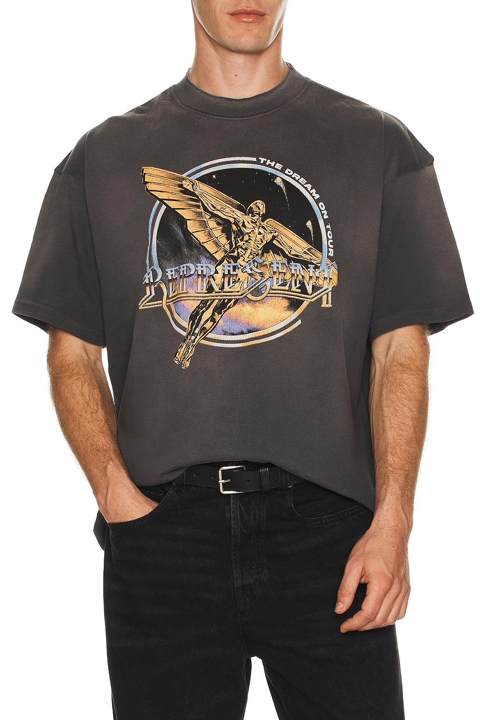 Image 1 of REPRESENT Golden Tour Tee in Sun Fade Grey