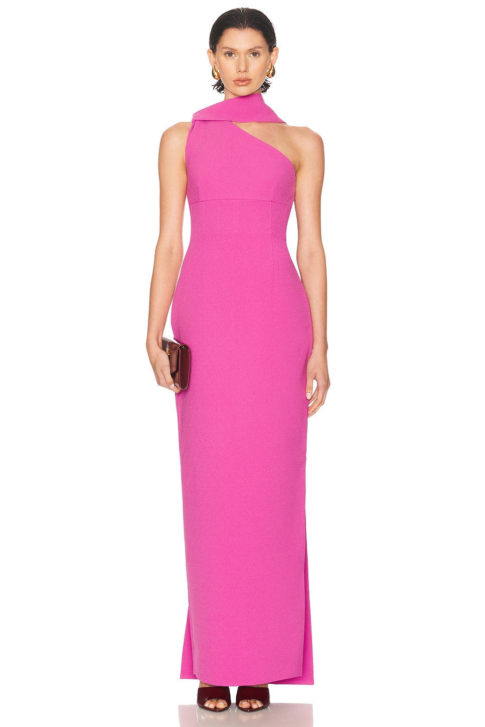 Image 1 of Rachel Gilbert Clara Gown in Hot Pink