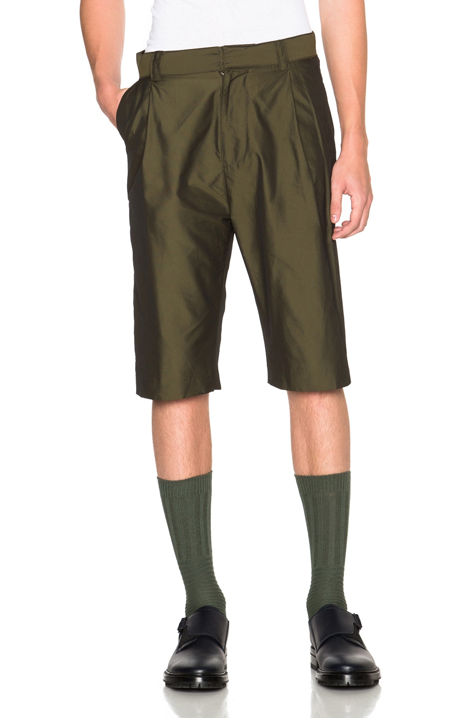 Image 1 of Robert Geller Mortiz Shorts in Khaki