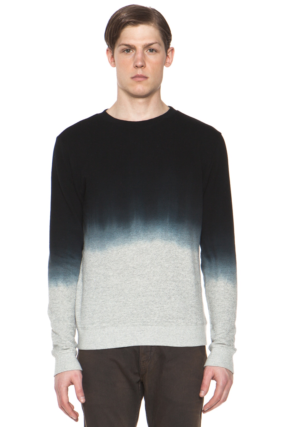 Image 1 of Robert Geller Dip Dyed Sweatshirt in Charcoal