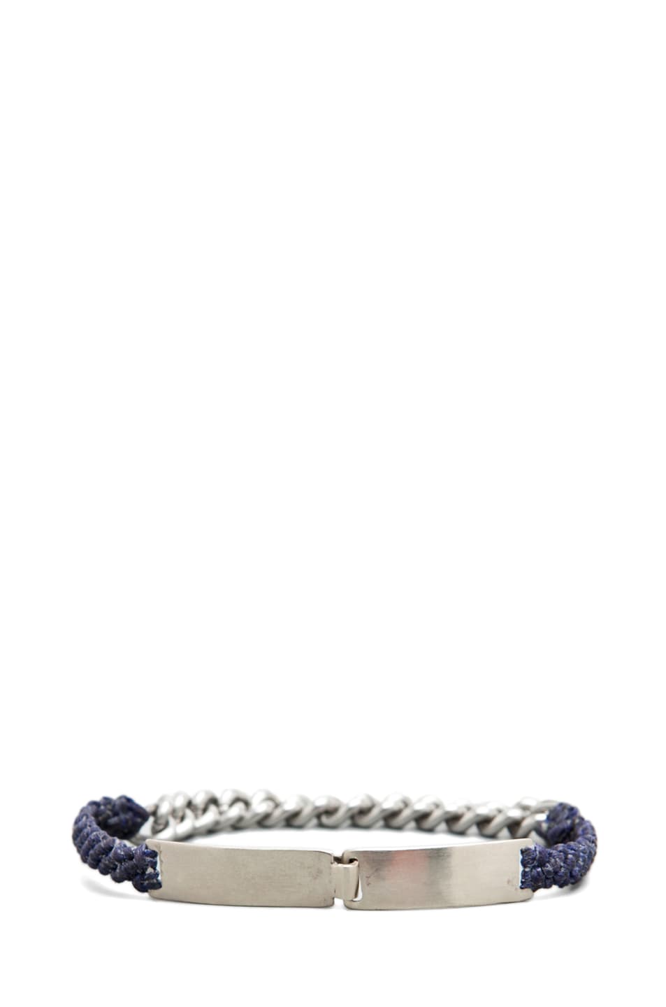 Image 1 of Robert Geller Braid & Chain Bracelet in Navy
