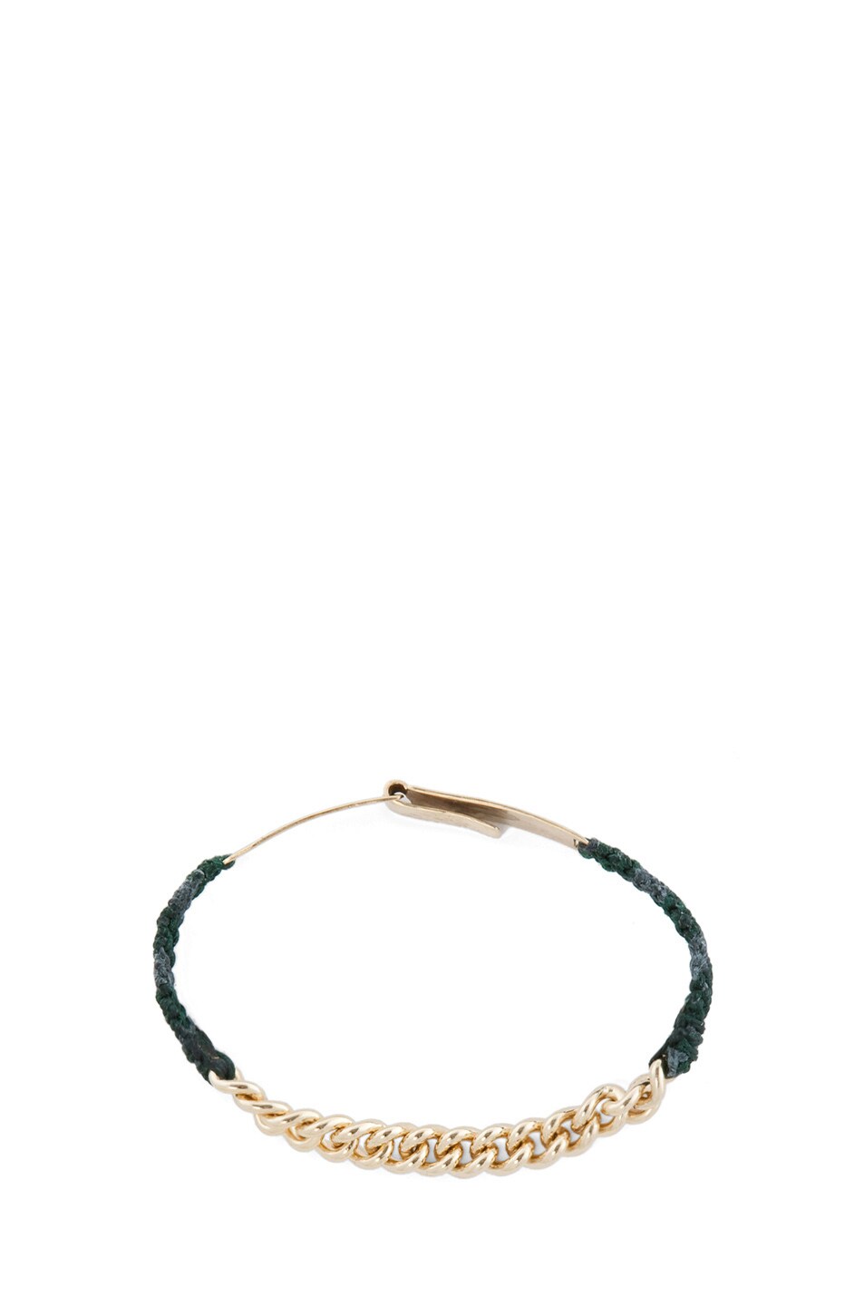 Image 1 of Robert Geller x Scosha Gold Bar Bracelet with Chain in Emerald