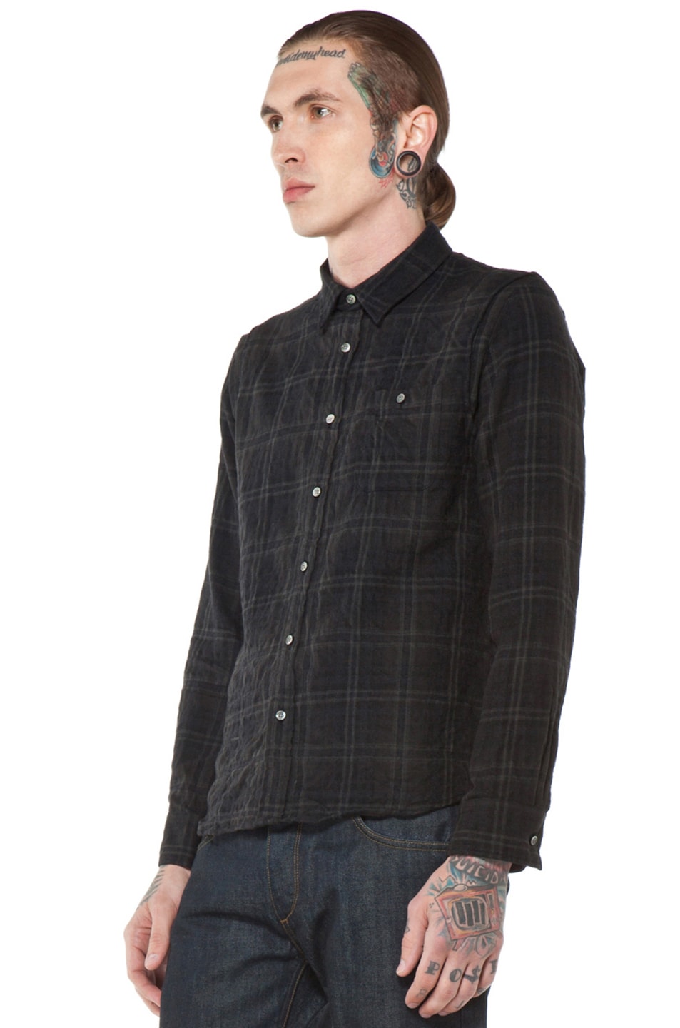 box pleat shirt men's