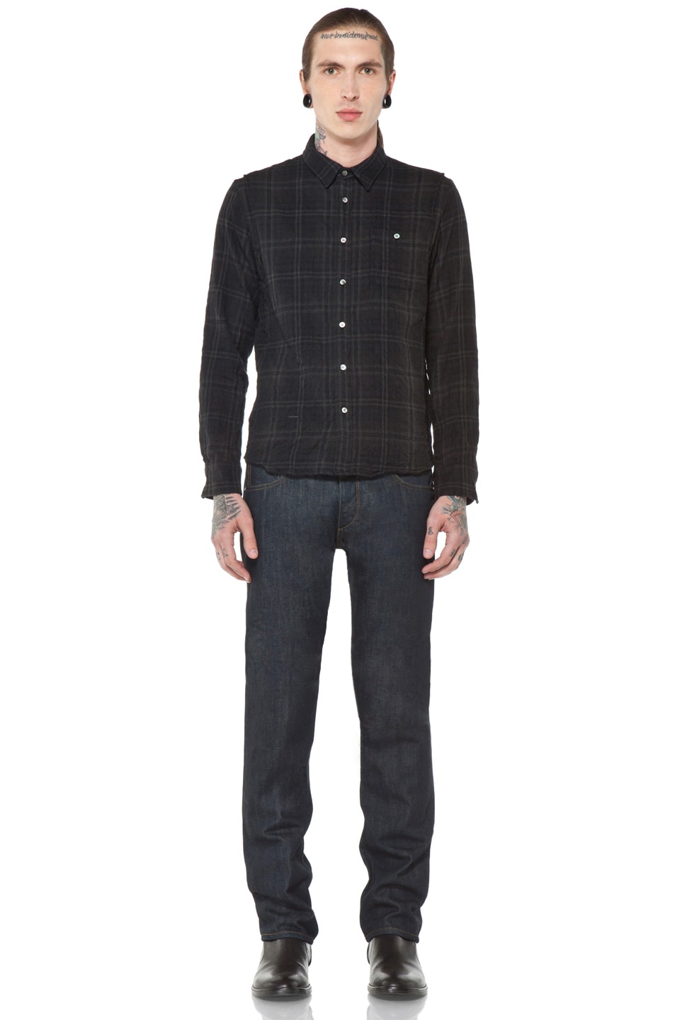 box pleat shirt men's