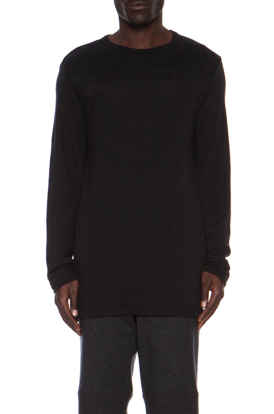 Image 1 of Robert Geller Linen Tee in Black