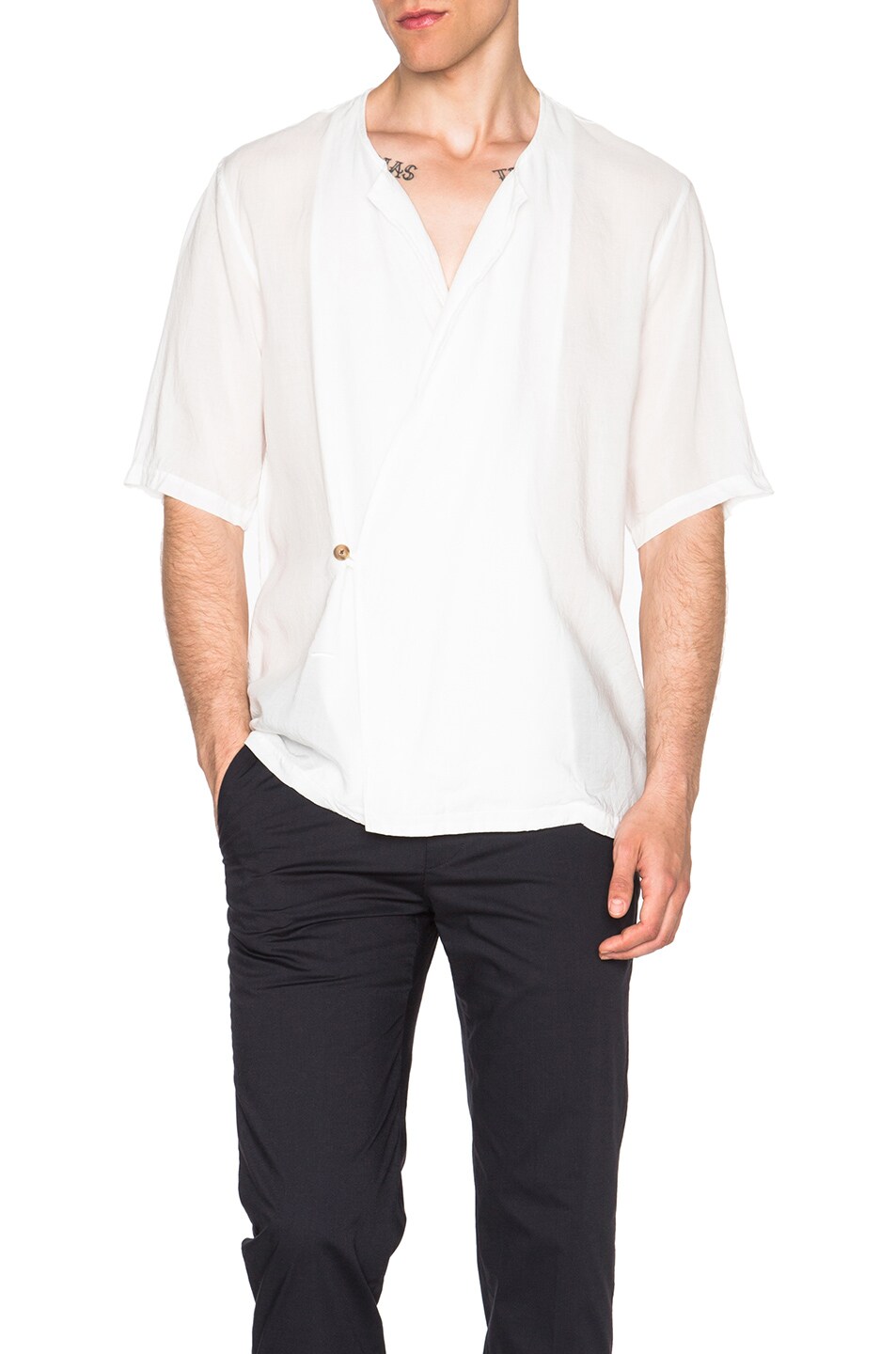 Image 1 of Robert Geller Breezy Pierre Shirt in Off White