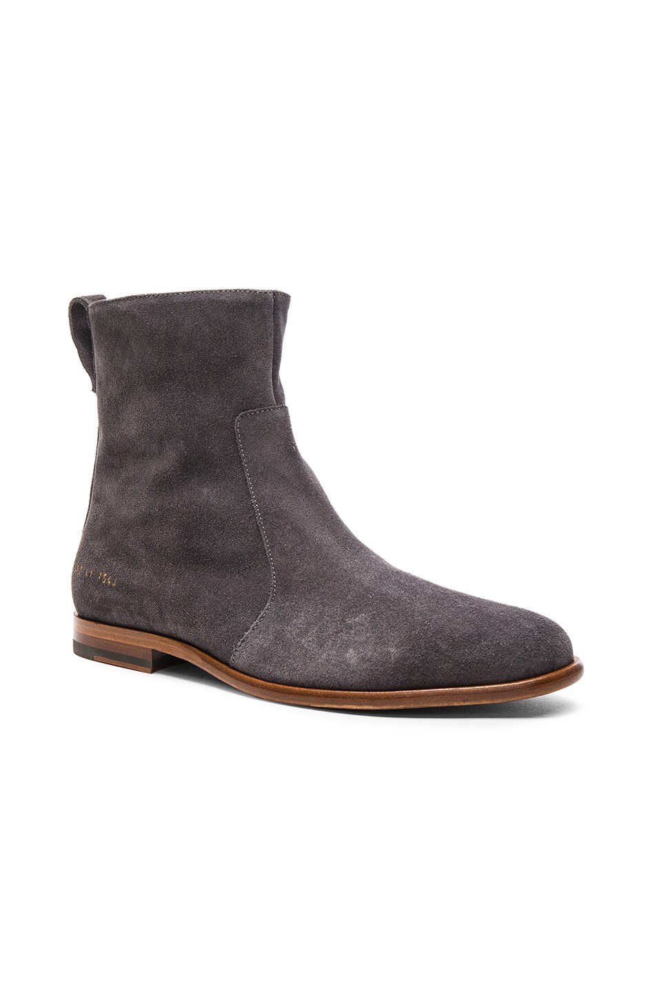 Image 1 of Robert Geller x Common Projects Suede Chelsea Boots in Charcoal