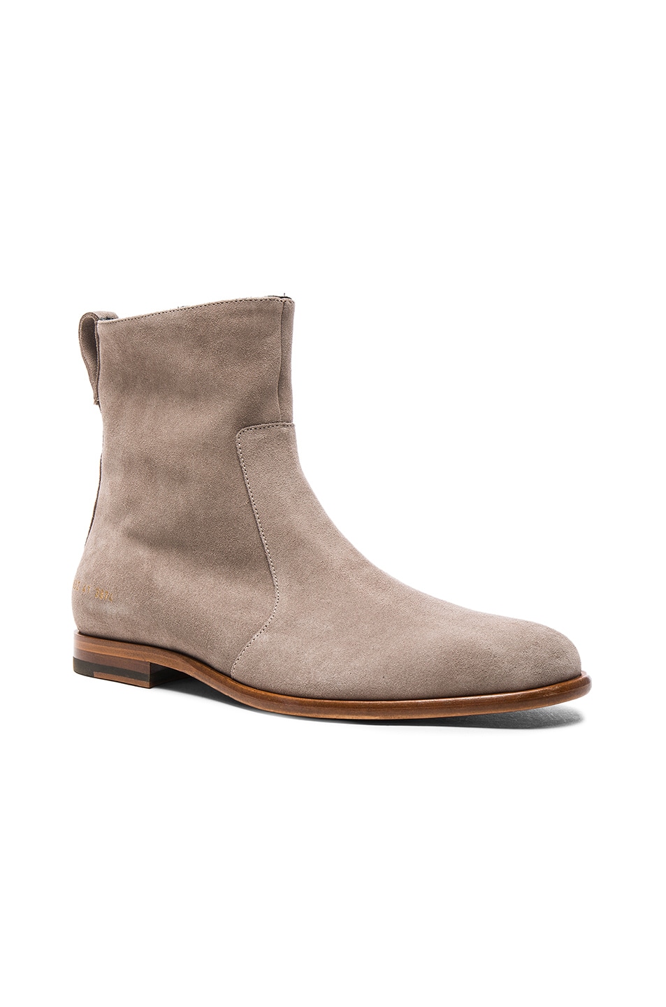 Image 1 of Robert Geller x Common Projects Suede Chelsea Boots in Sand