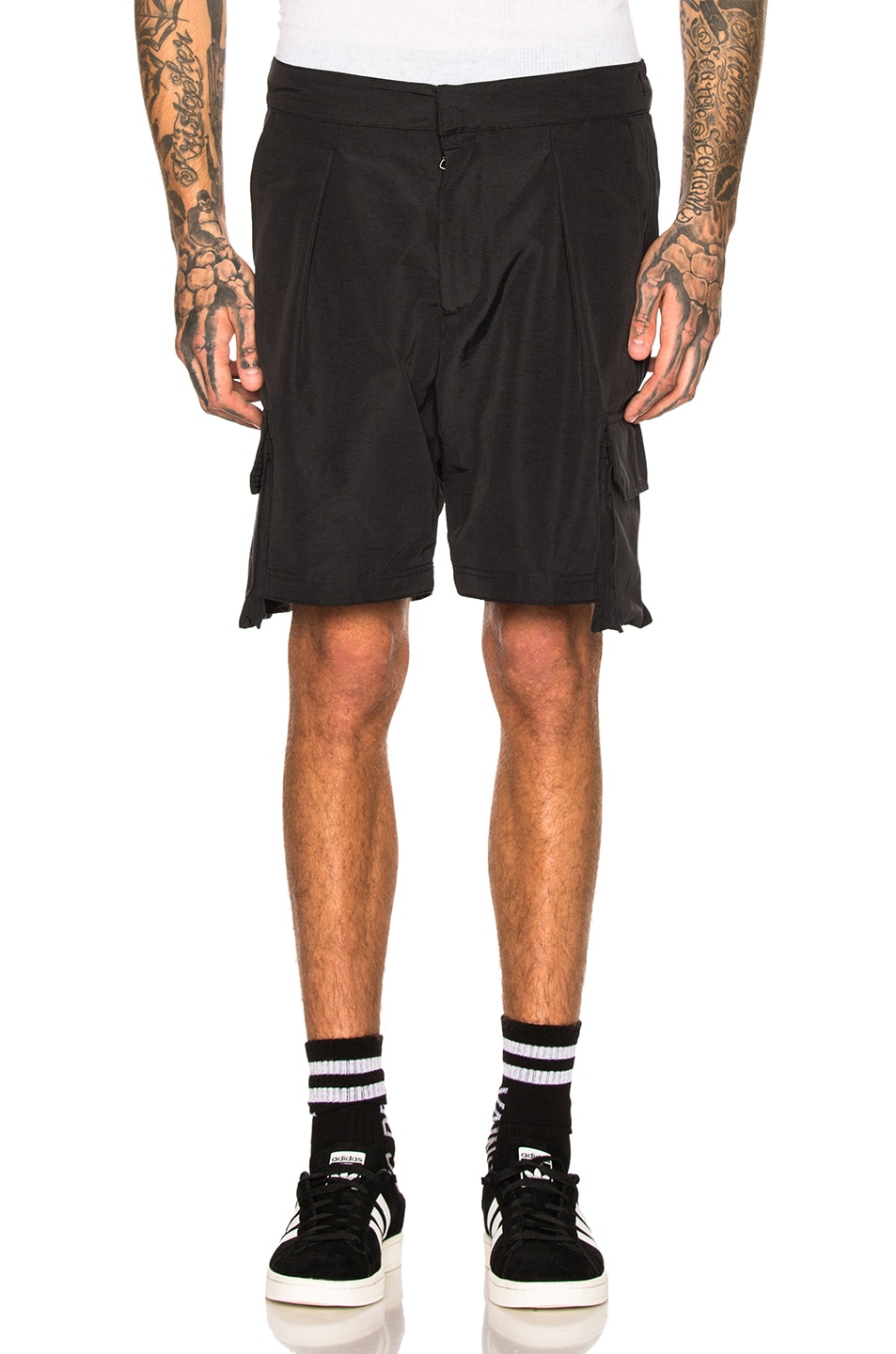 Image 1 of Reese Cooper Drop Pocket Cargo Shorts in Black