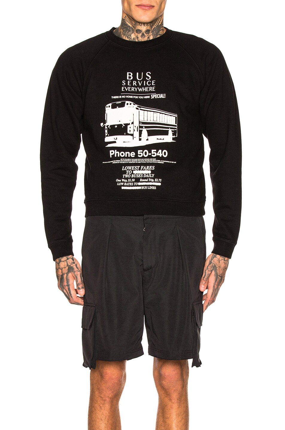 Image 1 of Reese Cooper Bus Service Crewneck Sweatshirt in Black & White