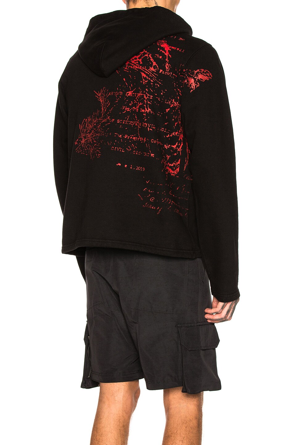 Image 1 of Reese Cooper BlueJay Drawstring Hoodie in Black & Red