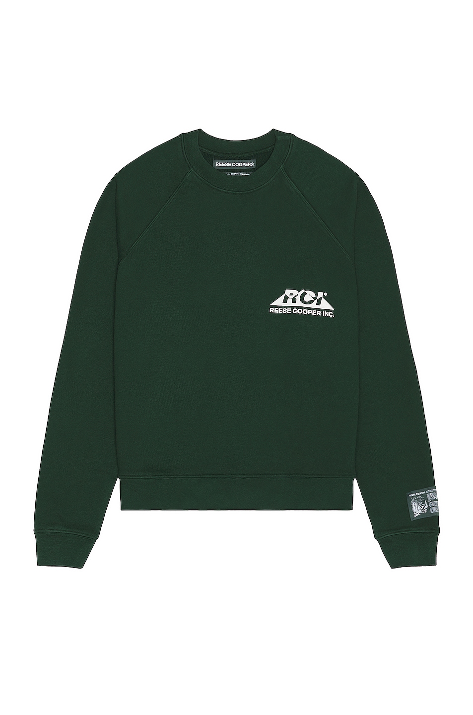 Image 1 of Reese Cooper Mountain Logo Crewneck Sweatshirt in Forest Green