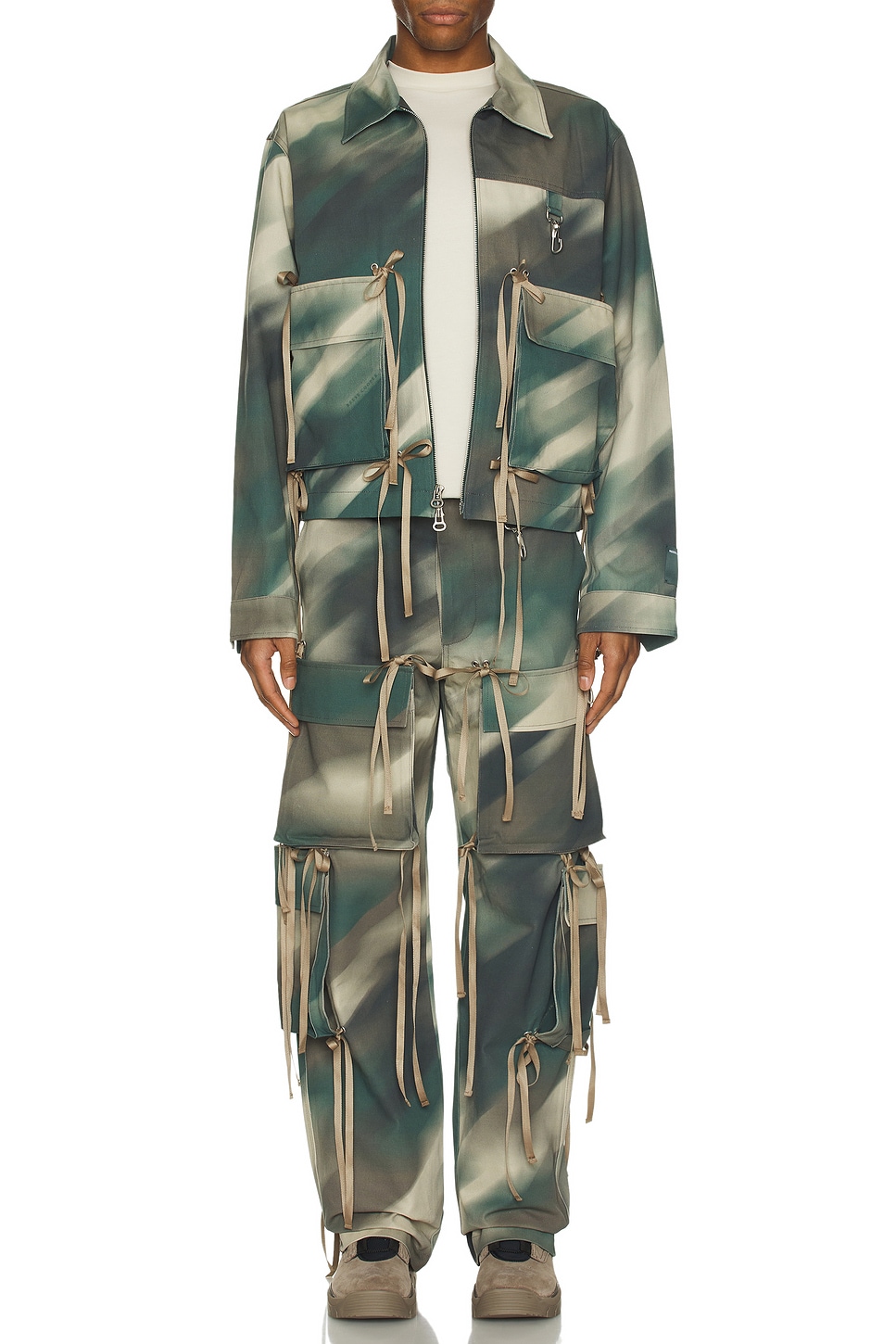 Image 1 of Reese Cooper Modular Pocket Work Jacket in Blurred Camo