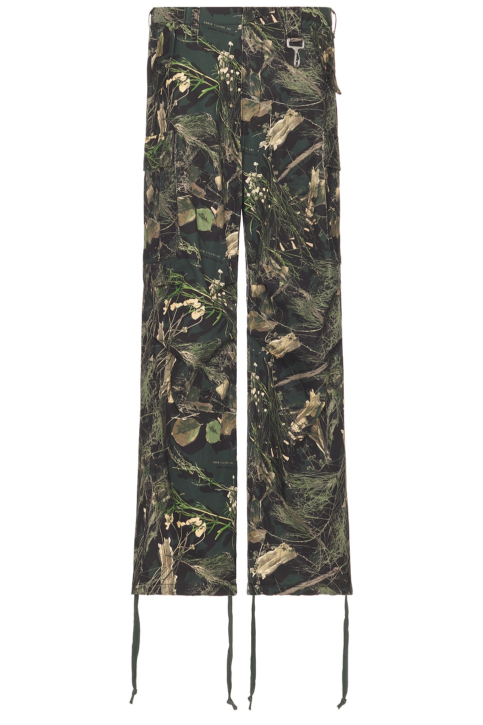 Wide-Leg Cargo Pant In Camo Cotton Twill in Army