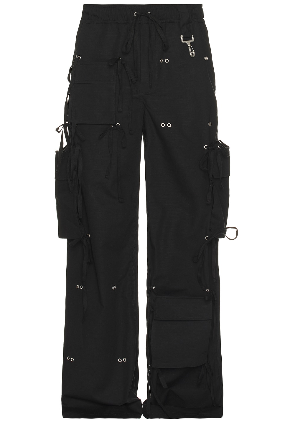 Modular Pocket Cargo Pant In Black Cotton Twill in Black