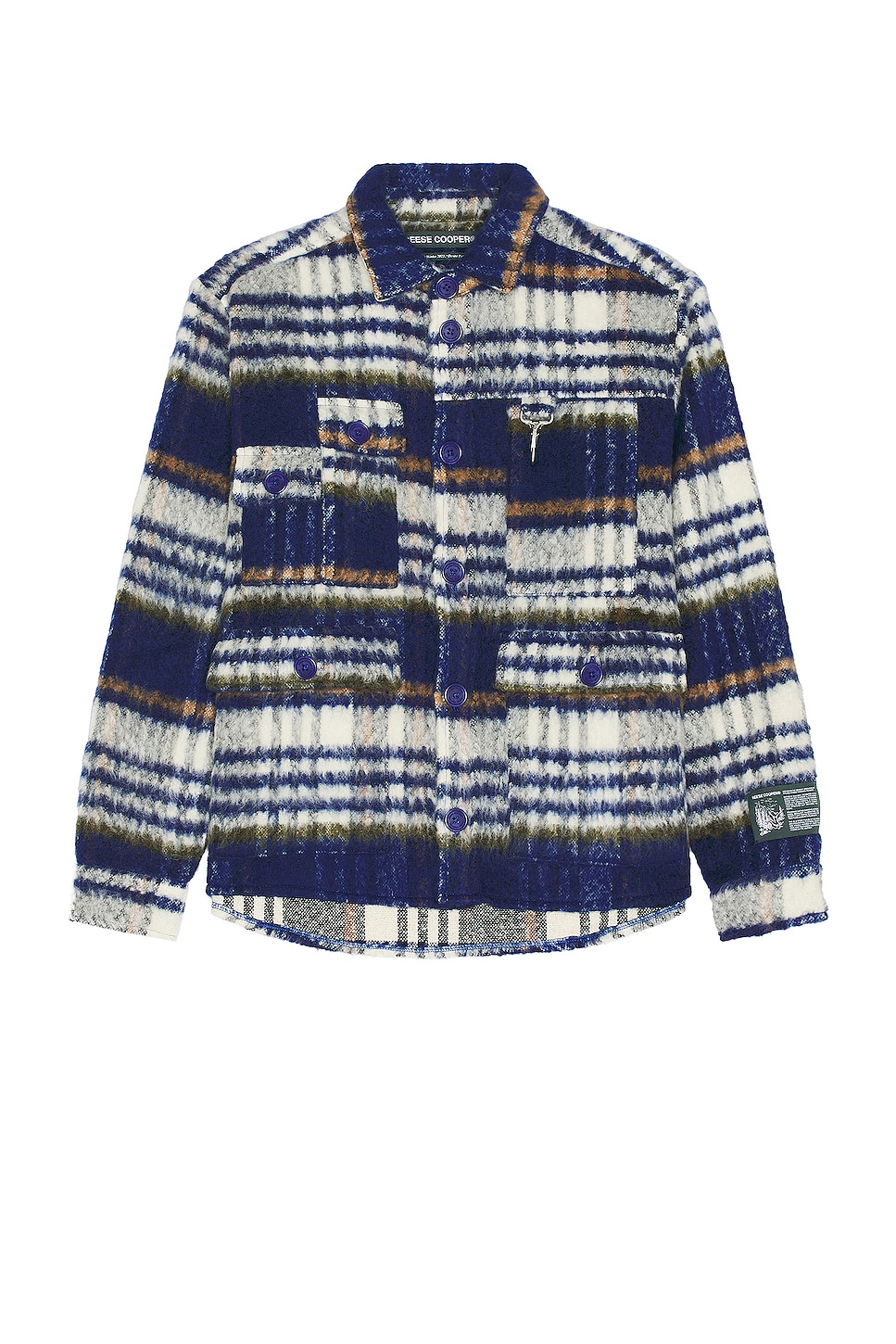 Image 1 of Reese Cooper Brushed Wool Flannel Shirt in Blue