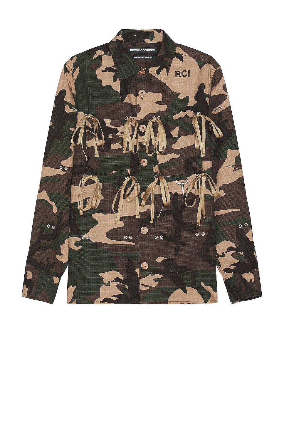 Image 1 of Reese Cooper Modular Pocket Button Down Shirt in Camo