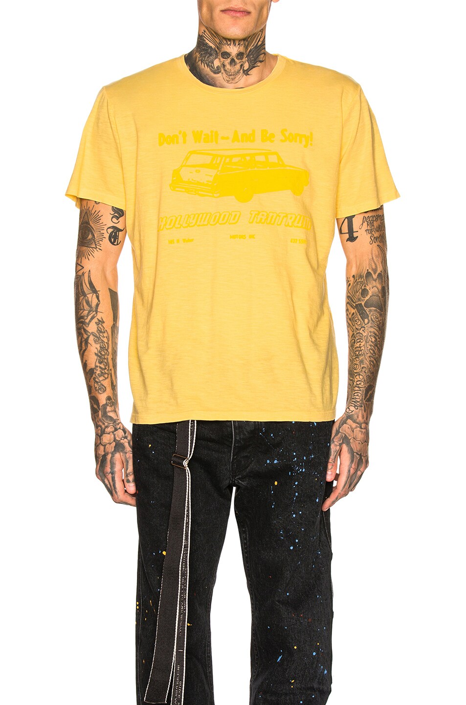 Image 1 of Reese Cooper Hollywood Tantrum Graphic Tee in Yellow & Yellow