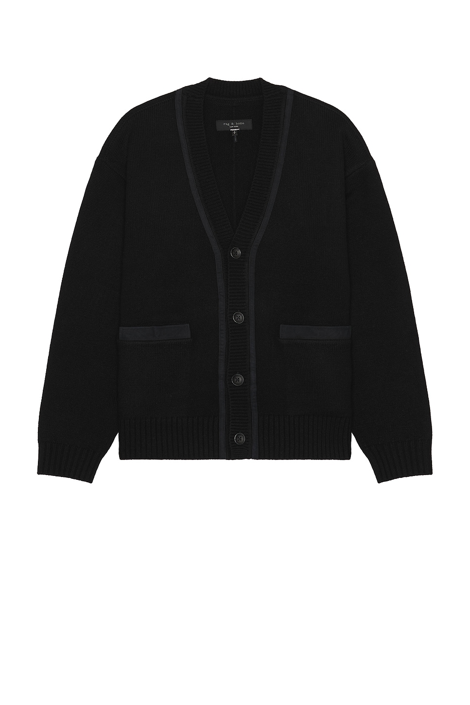 Image 1 of Rag & Bone Clarkson Suede Cardigan in Black