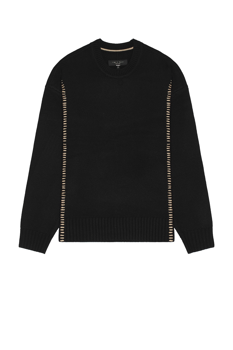 Image 1 of Rag & Bone Clarkson Crew Sweater in Black