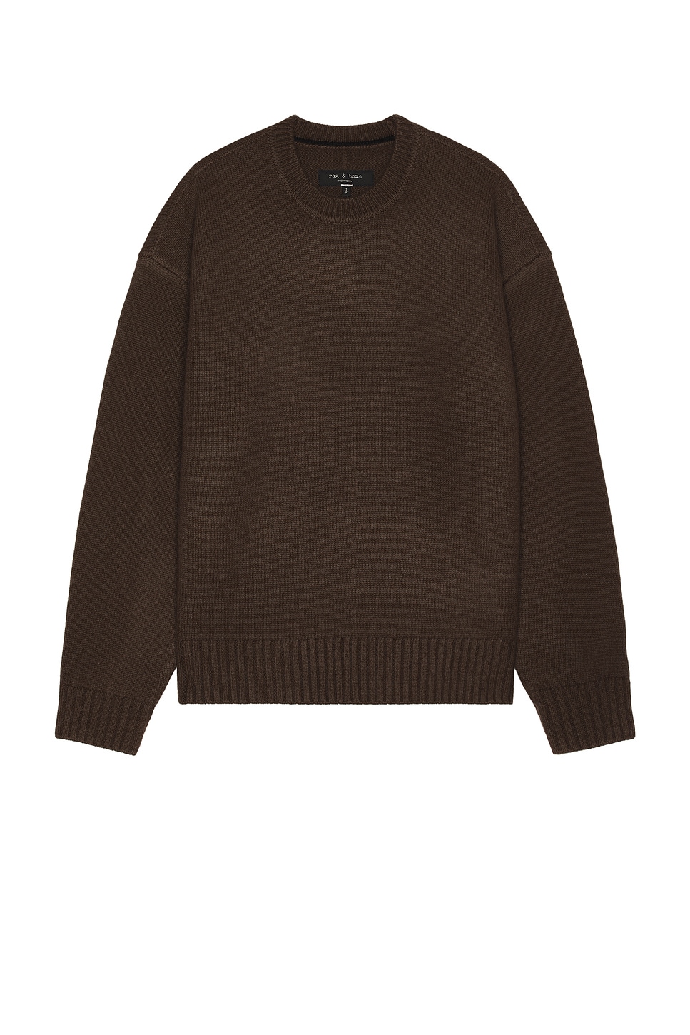 Image 1 of Rag & Bone Clarkson Crew Sweater in Slate Brown