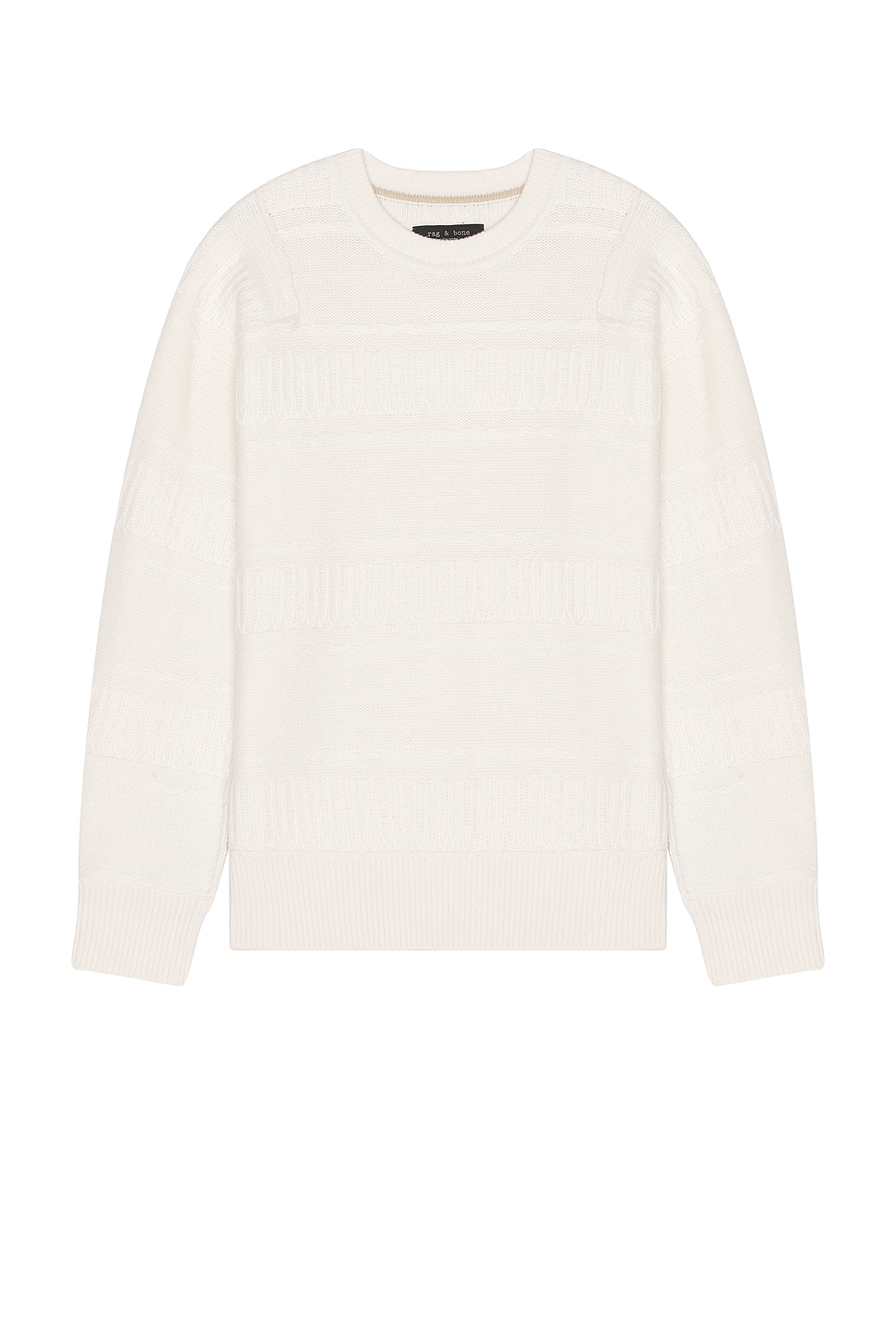 Image 1 of Rag & Bone Colton Wool Crew Neck Sweater in Ivory