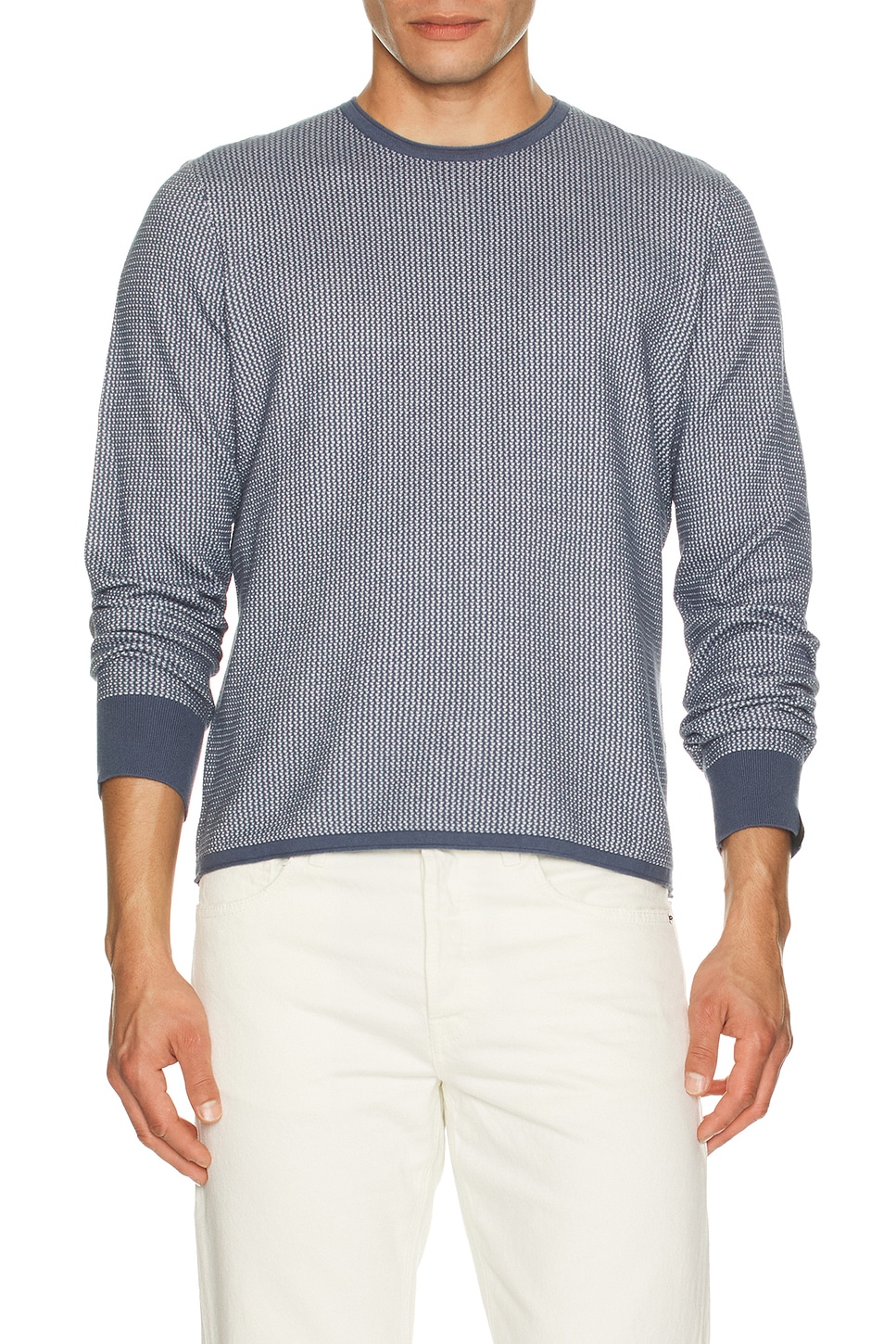 Image 1 of Rag & Bone Gregory Merino Crewneck Sweater in Light Blue