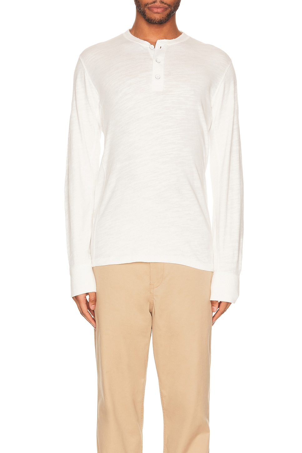 Image 1 of Rag & Bone Classic Henley in White