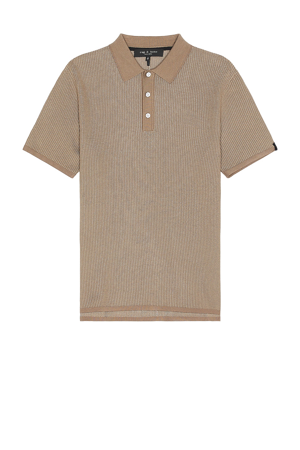 Image 1 of Rag & Bone Harvey Knit Polo in Taupe