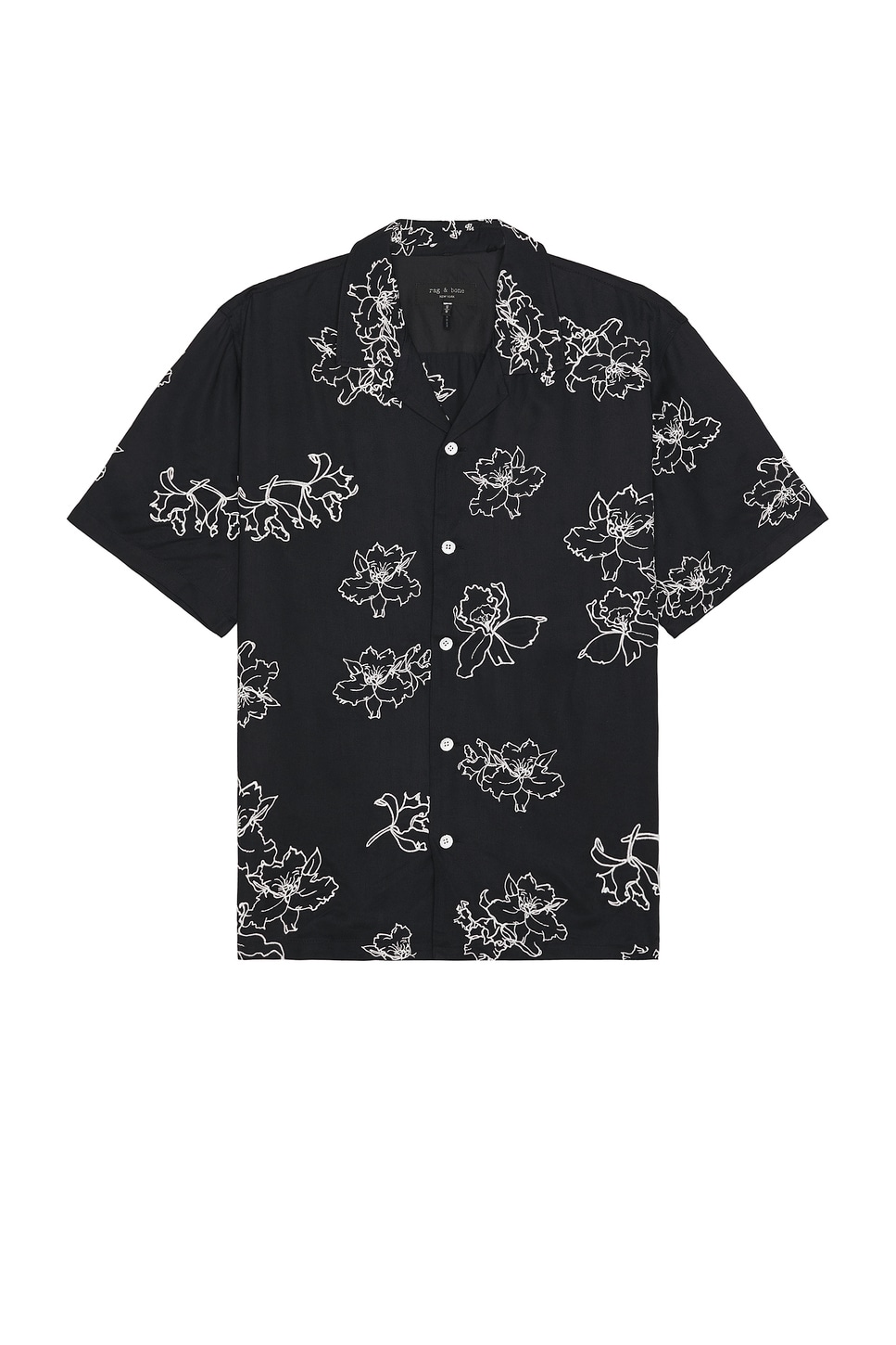 Image 1 of Rag & Bone Avery Resort Shirt in Black