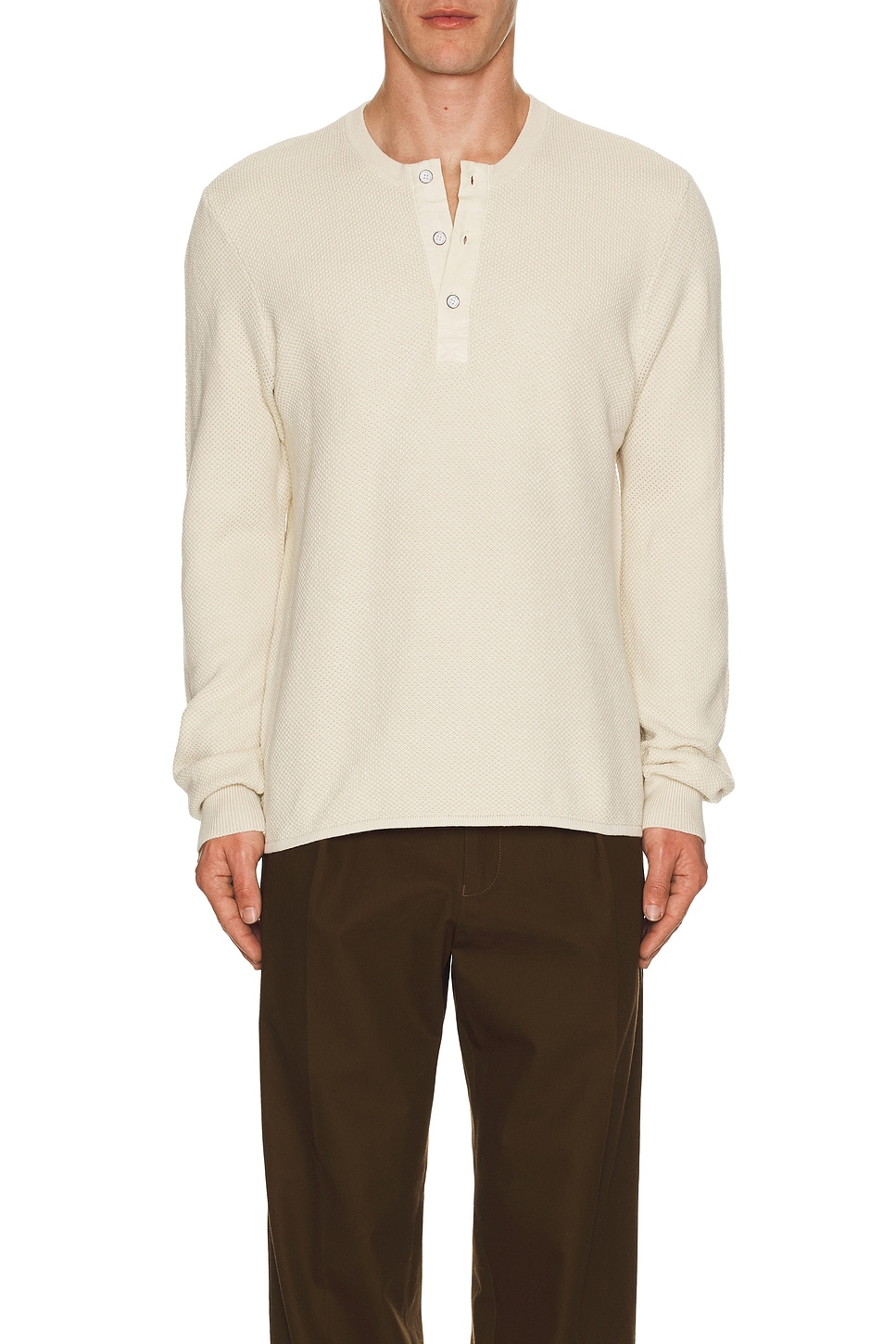 Image 1 of Rag & Bone Washed Dexter Henley in Ivory