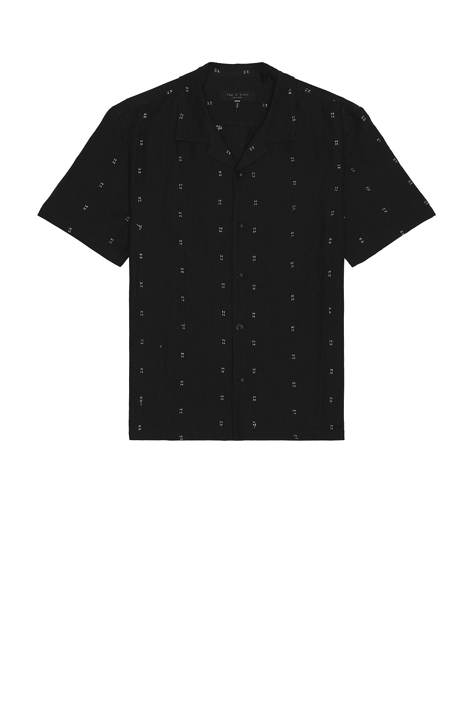 Image 1 of Rag & Bone Avery Embroiderd Linen Shirt in Black