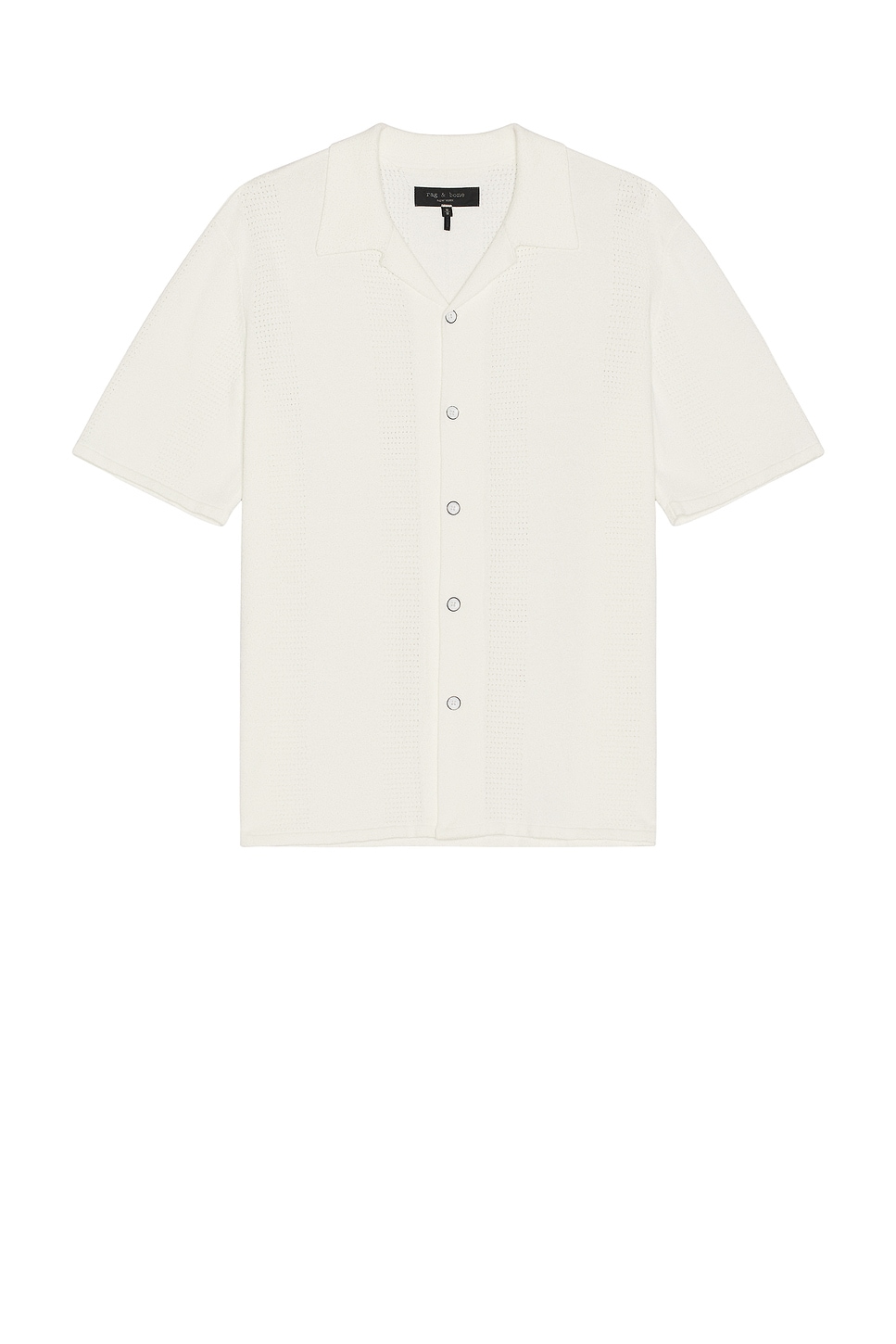 Image 1 of Rag & Bone Zuma Pointelle Avery Shirt in Chalk
