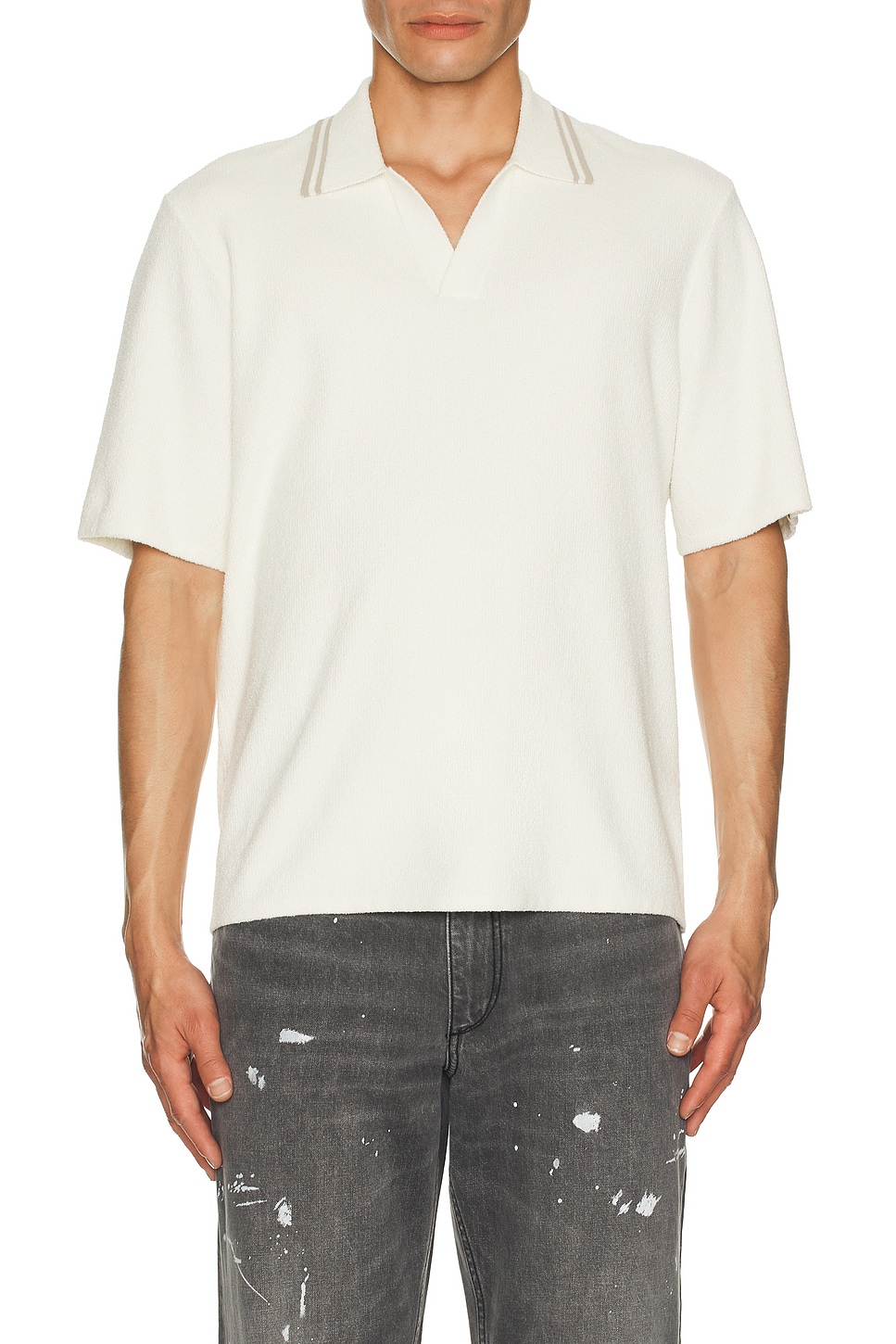 Image 1 of Rag & Bone Rib Johnny Polo in Ivory