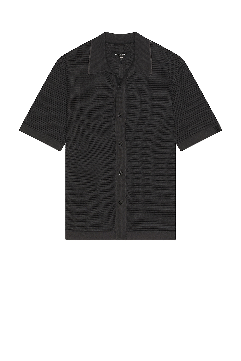 Image 1 of Rag & Bone Jonah Short Sleeve Dalton Shirt in Washed Black
