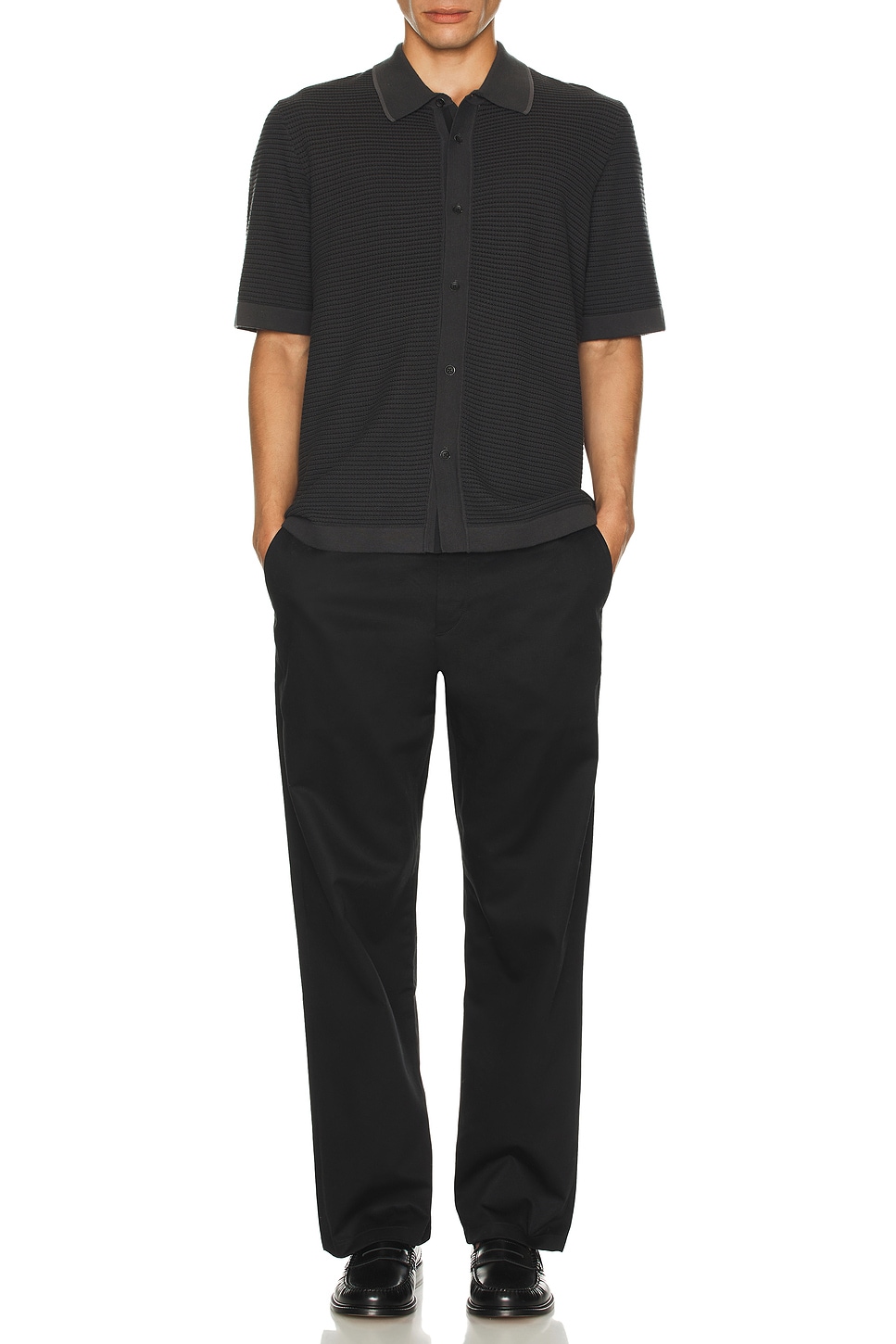 Image 1 of Rag & Bone Jonah Short Sleeve Dalton Shirt in Washed Black