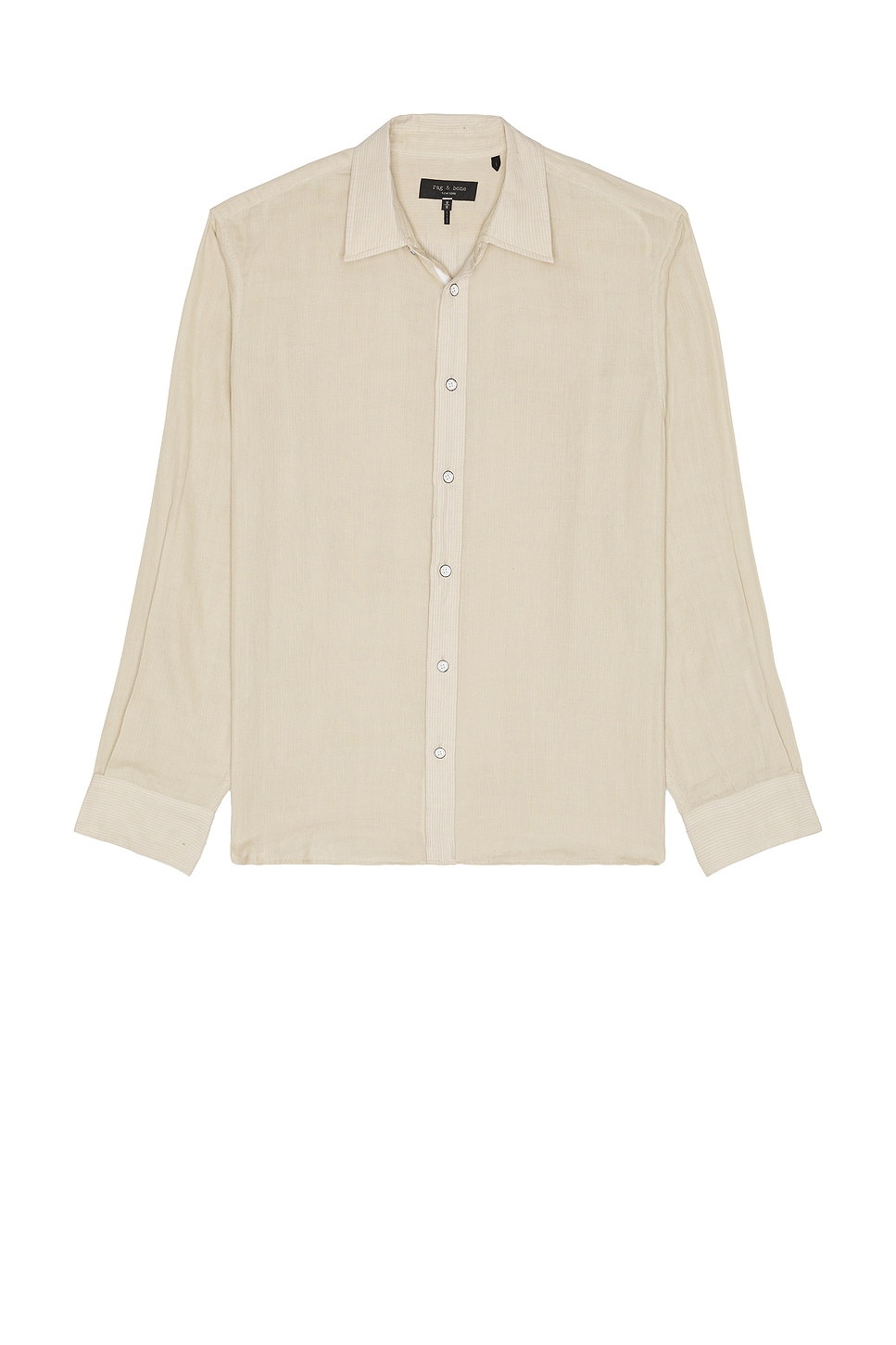 Image 1 of Rag & Bone Finch Gauze Stripe Shirt in Silver
