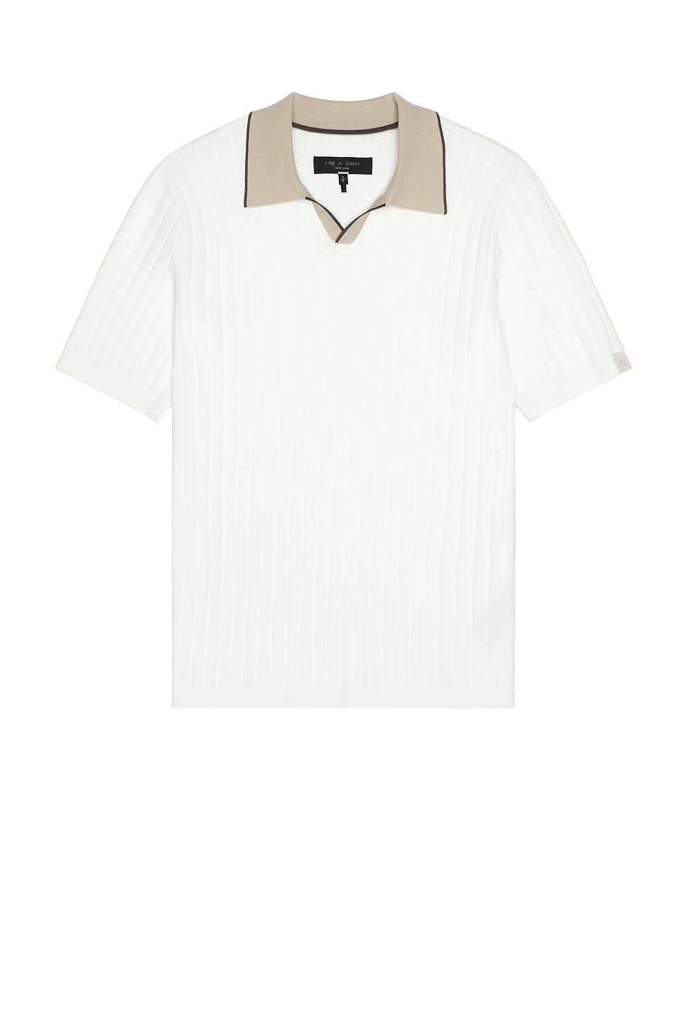 Image 1 of Rag & Bone Sanford Johnny Collar Polo in Chalk