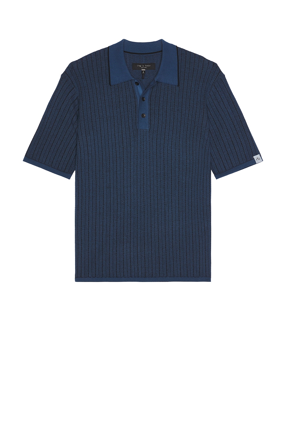 Image 1 of Rag & Bone Harvey Garment Dyed Polo in Moonlight