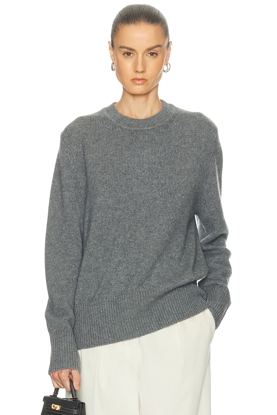 Image 1 of RENGGLI Oversized Crewneck Sweater in Pebble