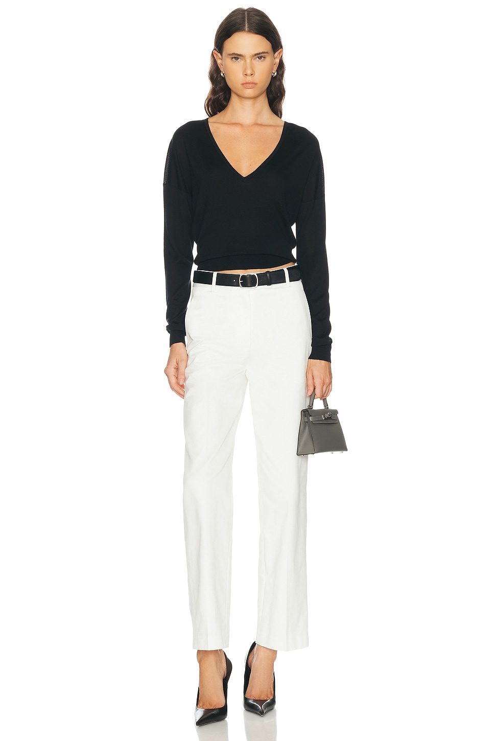 RENGGLI Silk Cashmere V-Neck Sweater | Thumbnail 4