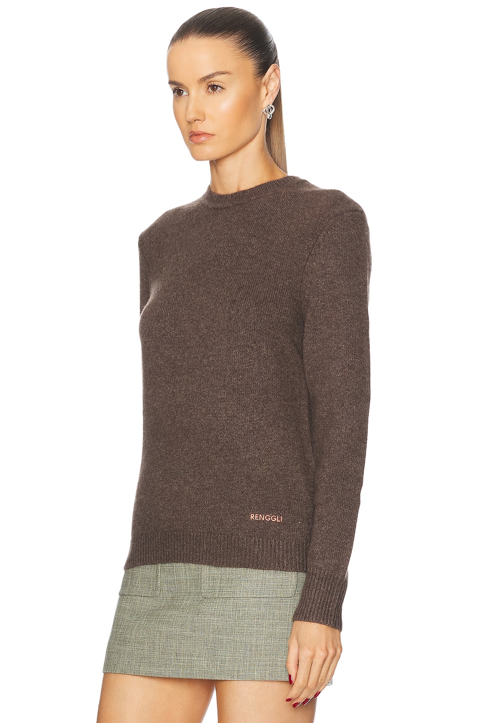 RENGGLI Embroidered Cashmere Crewneck Sweater
