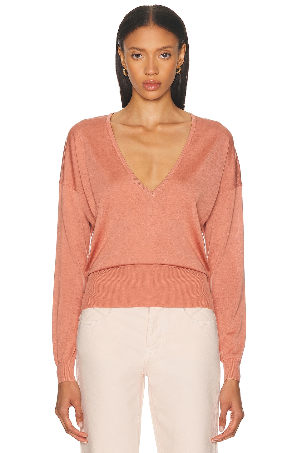 RENGGLI SILK CASHMERE V-NECK SWEATER 