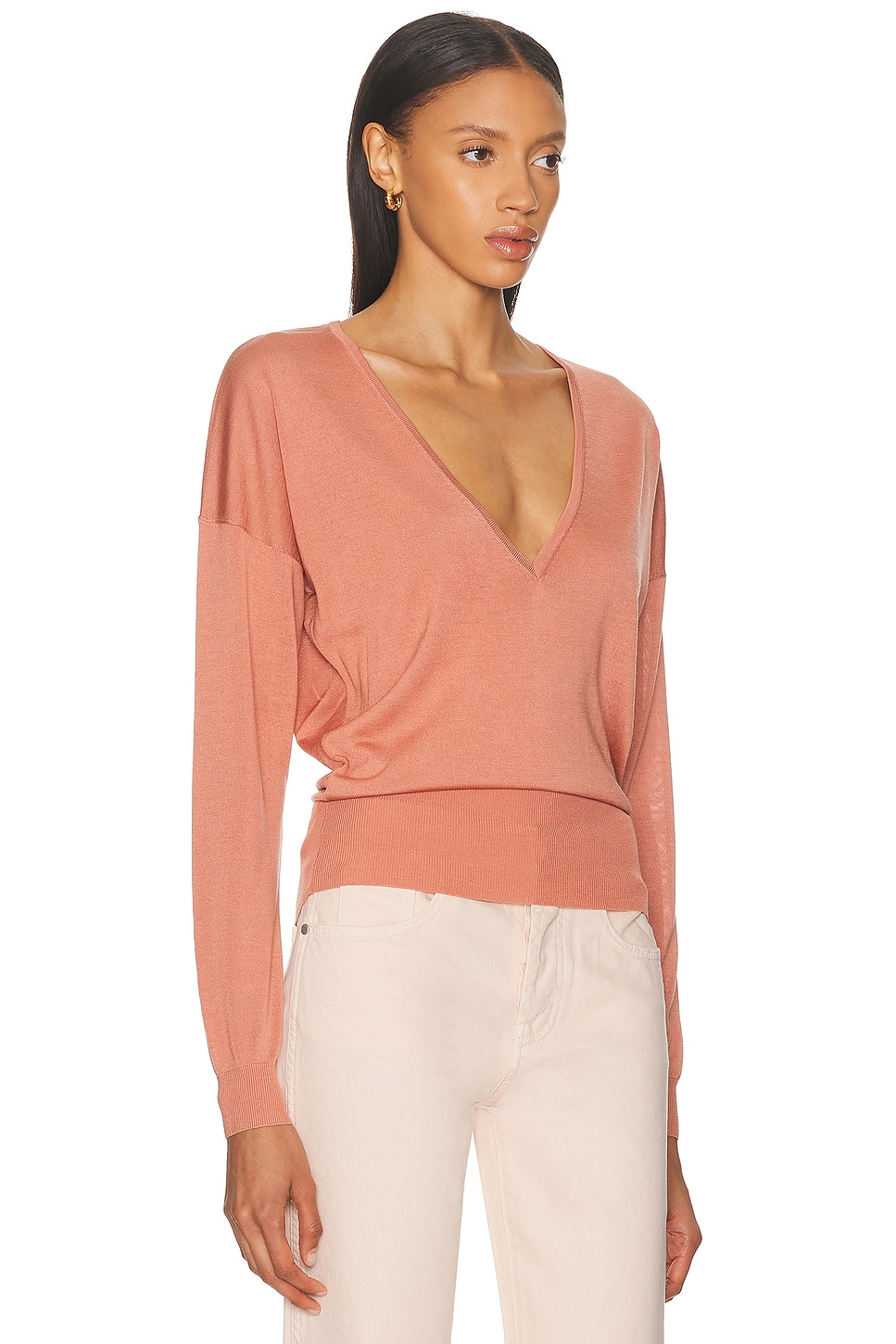 RENGGLI SILK CASHMERE V-NECK SWEATER 