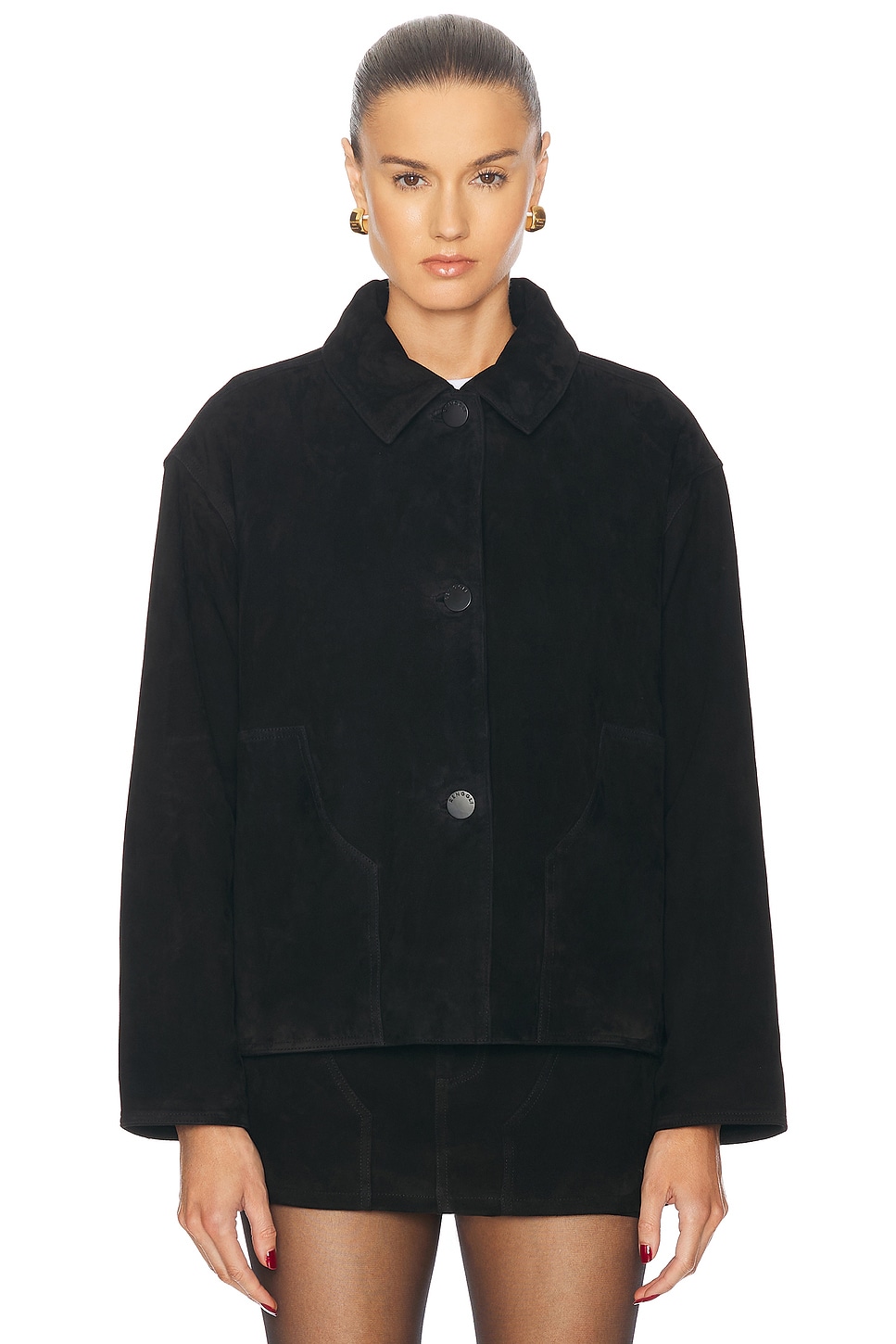 Shop Renggli Lamb Suede Jacket In Ink